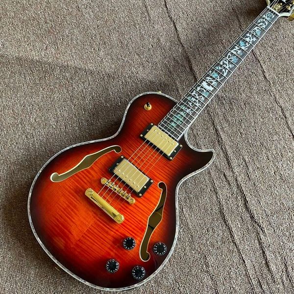 

new transparent red 6 string hollow rosewood fingerboard electric guitar