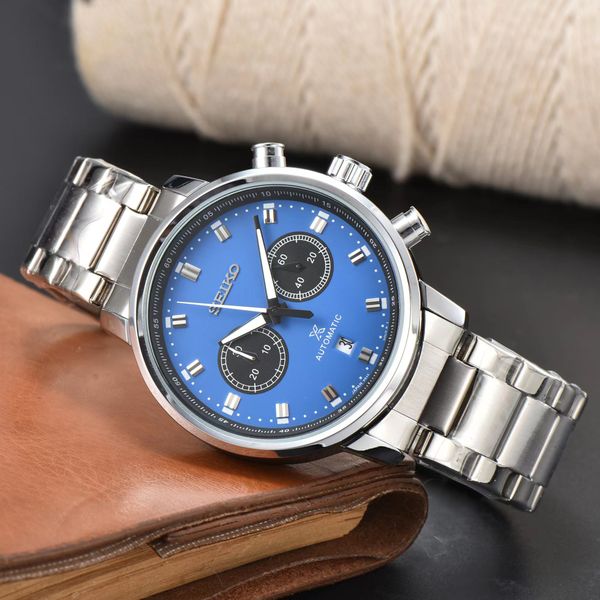 

men's watches full function quartz chronograph limited edition master watch classic watches, Slivery;brown