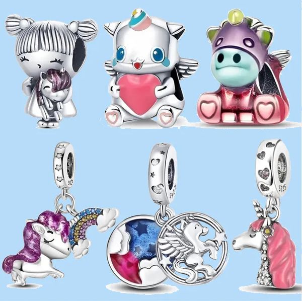

925 charm beads accessories fit pandora charms jewelry dangle charm women beads jewelry gift wholesale lovely colorful pendant, Black