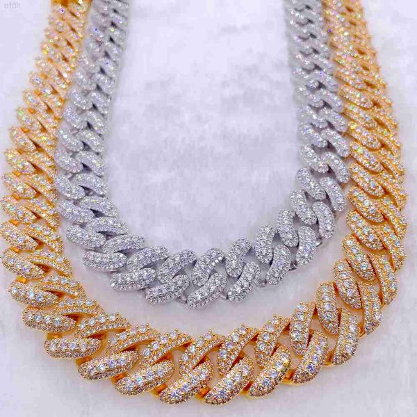

20mm vvs moissanite hiphop necklace luxury jewelry custom jewelry cuban link chain silver cuban chain iced