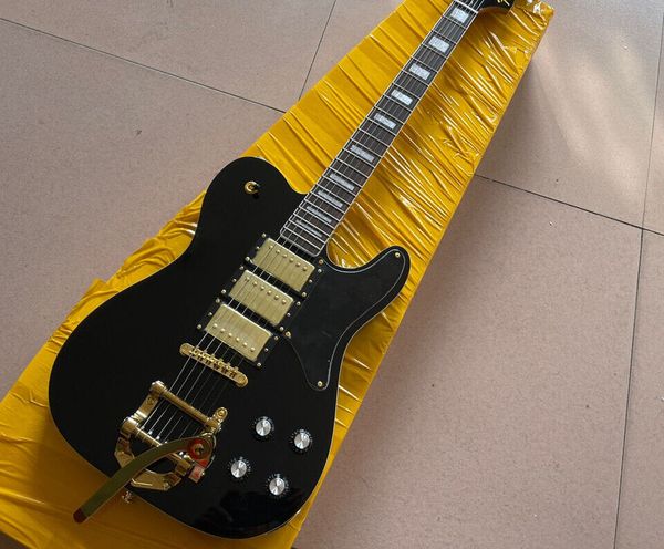 

black beauty jazz electric guitar peach heart body neck rose wood fingerboard