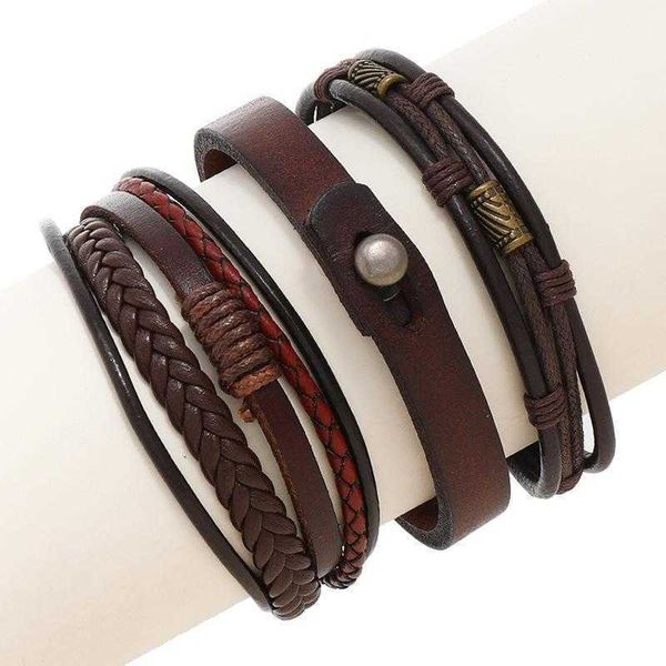 

accessories retro style hand woven bracelets mens cattle leather bracelet unique hipster wristband, Golden;silver