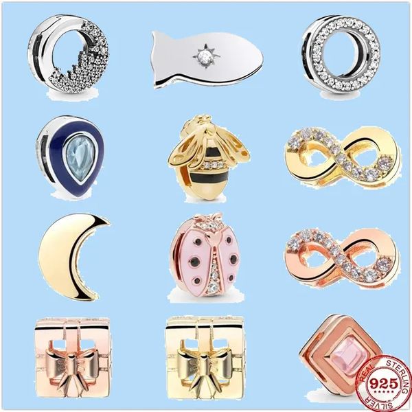 

925 charm beads accessories fit pandora charms jewelry wholesale sparkling circle of clip reflexions bead, Black