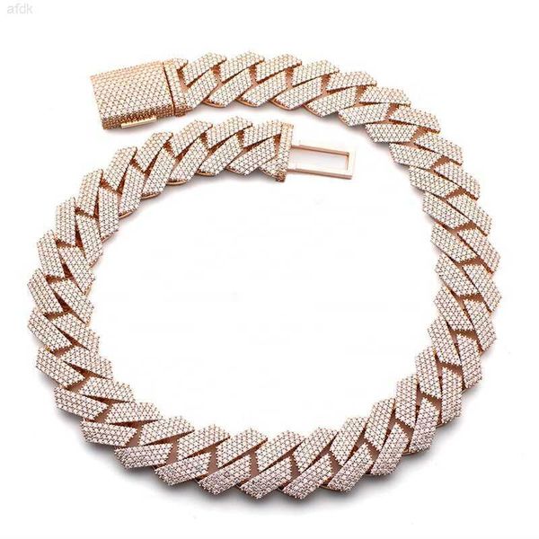 

24 mm luxury heavy 500g bust down moissanite diamond hiphop cuban link chain, Silver