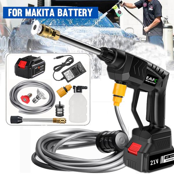

new 500w electric cordless high pressure washer 20000mah spray water gun 21v battery car wash pressure water nozzle cleaning machin