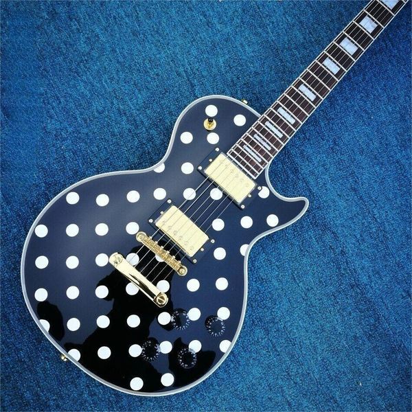 

new rosewood fingerboard black base colour white dots electric guitar