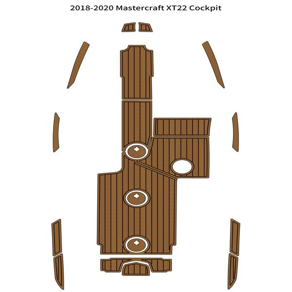 

2018-2020 mastercraft xt22 cockpit pad boat eva foam faux teak deck floor mat