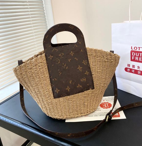 

tote beach bag new straw braided outdoor bag designer bag