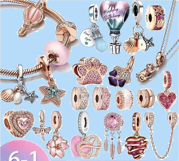 

925 charm beads accessories fit pandora charms jewelry jewelry gift wholesale new rose gold couple bead, Black
