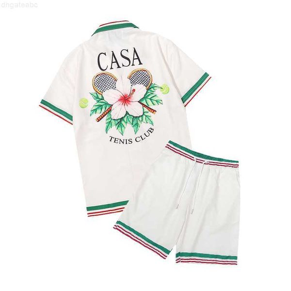 

men's casual shirts casablanc shirt designer s masao san print mens casual womens loose silk casablacnca short sleeves luxury t- tees, White;black