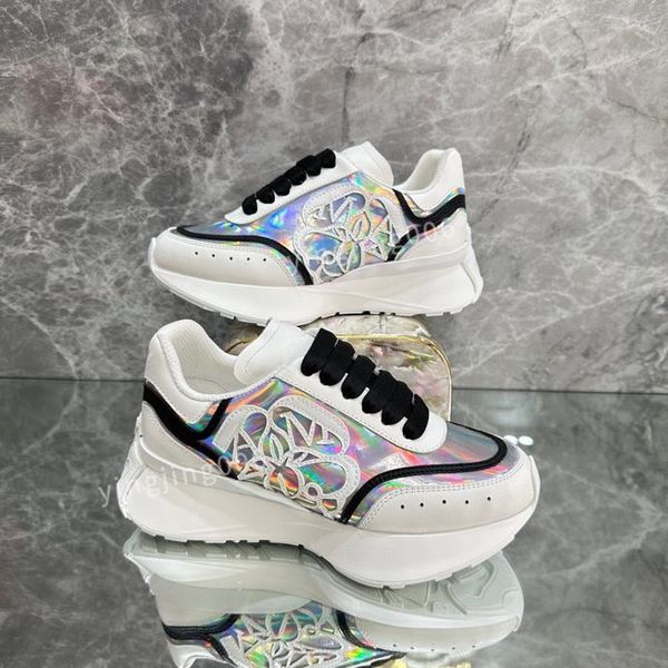

new brand mens designer fashion casual shoes leather lace-up sneaker fashion lady flat running trainers letters gym sneakers, Black