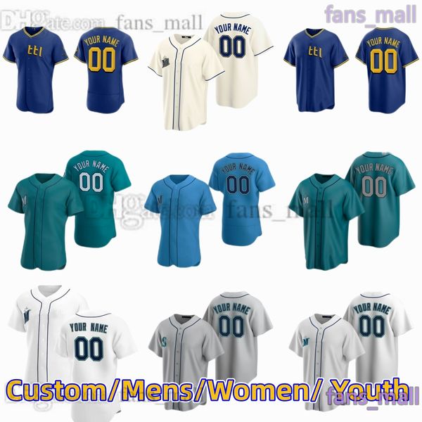 

44 julio rodriguez s-6xl custom baseball jersey 24 ken griffey jr 34 felix hernandez 3 jp crawford 11 edgar martinez raleigh castillo murphy, Blue;black