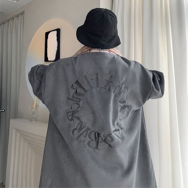 

mens tshirts suede shortsleeved tshirt men summer brand large size loose oversize embroidery half sleeves harajuku graphic t shirts 230512, White;black