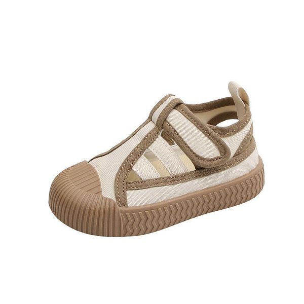 

sandals kids shoes children summer simple canvas breathable boys girls soft biscuit f11204, Black;red