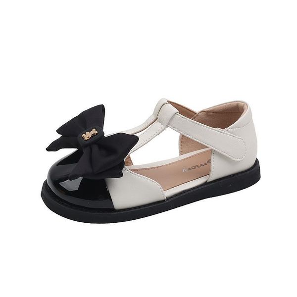 

sandals kids shoes children baby spring summer elegant princess bowknot bear decoration breathable fashion leather f11208, Black;red