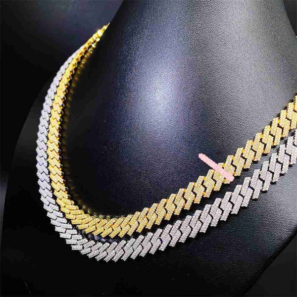 

pass diamond tester iced out hip hop men necklace vvs moissanite 8mm 10mm cuban link chain 925 sterling silver cuban link chain