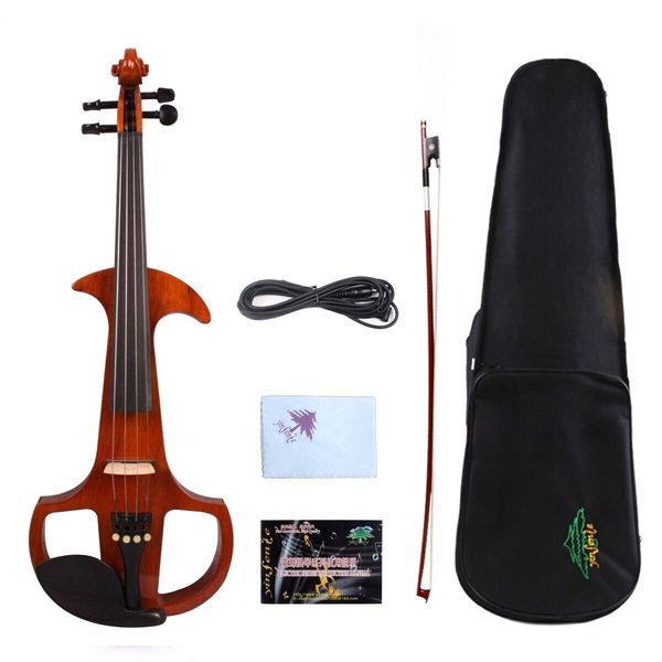 

yinfente new electric silent violin 4/4 hand made sweet tone case #ev7