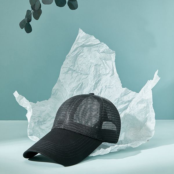 

korean extended 11cm brim breathable net cap tide baseball cap men and women outdoor sun protection face slimming sun-poof peaked cap, Blue;gray