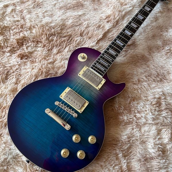 

in stock l-p electric guitar rainbow color 6 string mahogany body