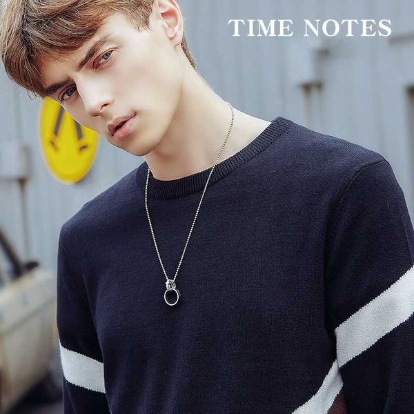 

silver necklace men's fashion 925 silver personalized european and american clavicle simple sweater chain silver jewelry korean version