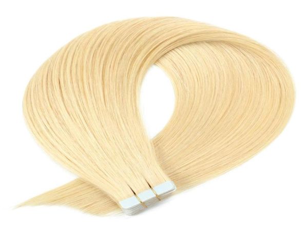 

613 bleach blonde cuticle intact remy human hair tape in extensions3331297, Black