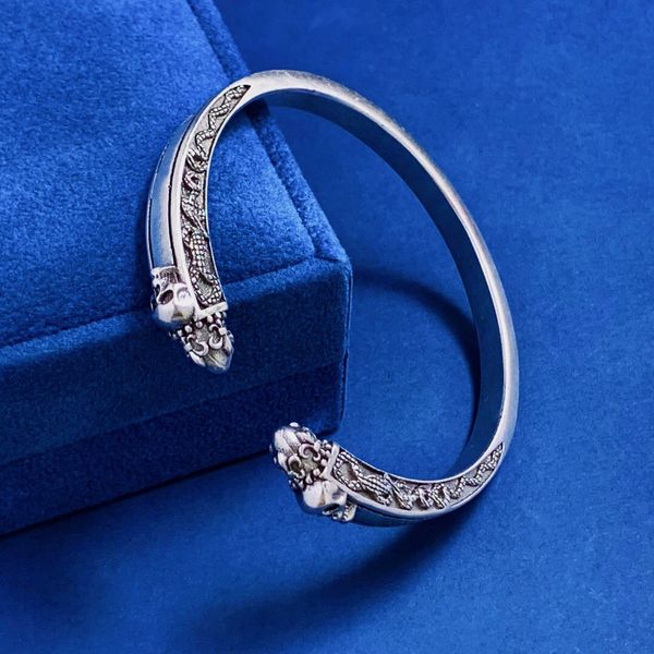 

mq bangle skull designer for woman official reproductions for man 5a t0p gold plated 18k premium gifts classic style european size jewelry f, Black