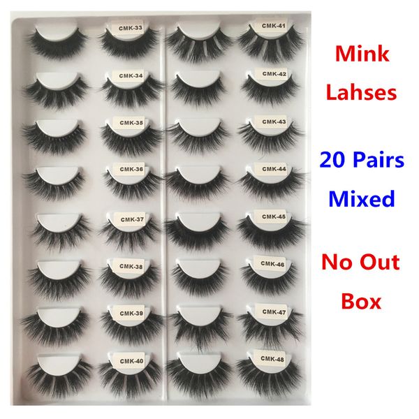 

thickness mink lashes cruelty 3d fluffy full strip lash dramatic luxury false eyelashes 18-23mm wholesale 20 pairs mixed order cmk17-32