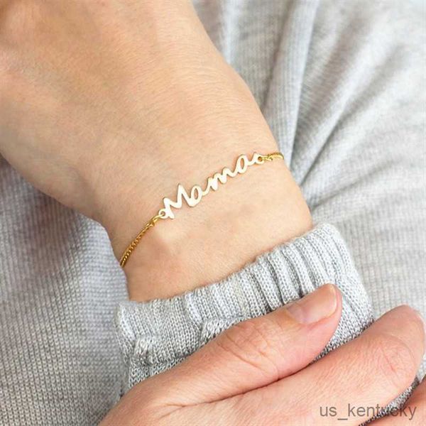 

charm bracelets wholesale stainless steel mama charm bracelet letter bracelet day gift no fade jewelry for women, Golden;silver