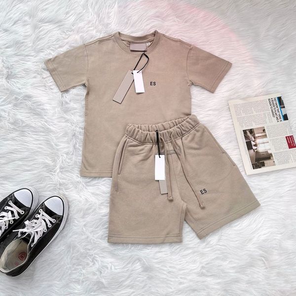 

kids clothes ess baby sets outdoor tee t-shirt boys girls short pants set childrens summer short sleeve suit size 130-160 w1vu#, White