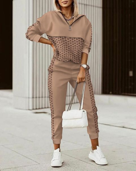 

women's two piece pants women tracksuit 2 piece set long sleeve two piece set sweatshirt fashion lattice zipper casual pocket trousers, White