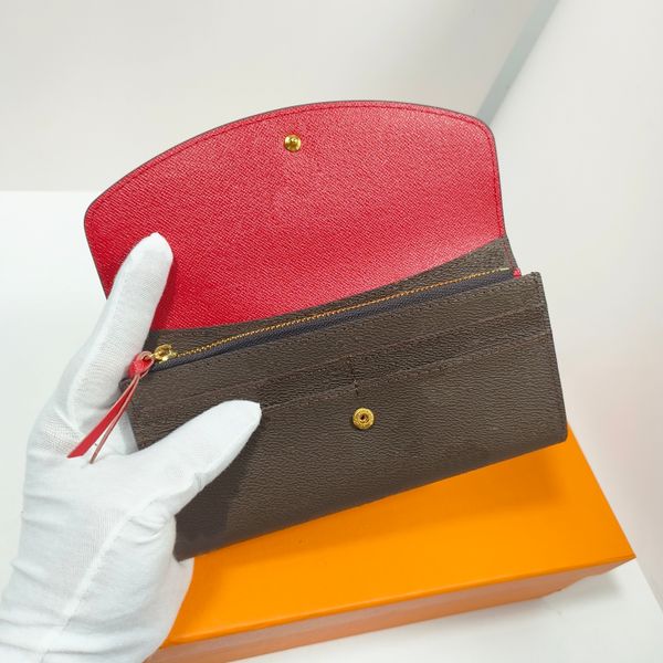 

fashion black empreinte women clutch lady ladies long wallet leather single zipper wallets classical corn purse card holder 60017 10, Red;black