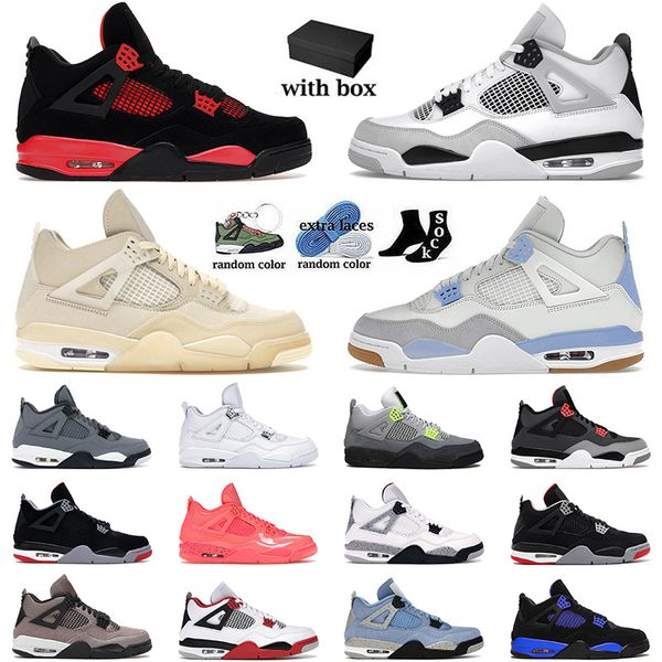 

red thunder 4 men women basketball shoes jumpman military black cat 4s iv sail university blue sb x pine green ts x cactus jack bred sneaker