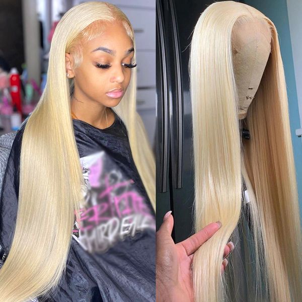 

200Density 613 Hd Lace Frontal Wig 13x4 Straight Lace Front Human Hair Wigs For Black Women Long Cosplay Synthetic Wig Preplucked c0, 613 color