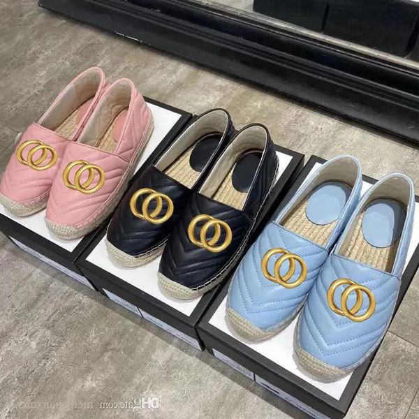 

2023new designer classic lady platform fisherman shoes luxury flat women straw bottom casual boat shoe metal buckle 100% leather ladies lazy, Black