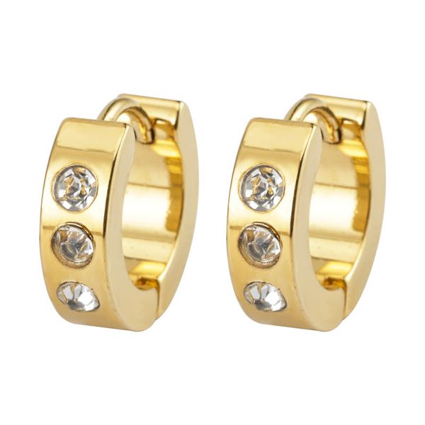 

titanium steel 18k gold love earrings with diamond for mens and womens exquisite simple fashion women's earrings for lovers couple gift, Golden;silver