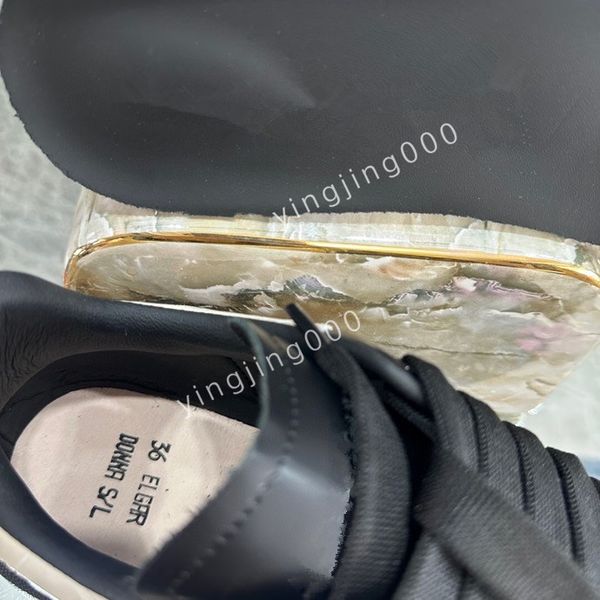 

mens women brand quality designers sneakers camouflage casual shoes stylist shoes checkered studded flats mesh trainers2023, Black