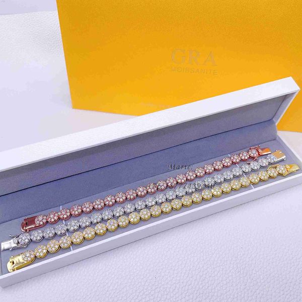 

s925 with vvs moissanite good quality factory price tennis bracelet vvs moissanite jewelry iced out tennis chain, Silver