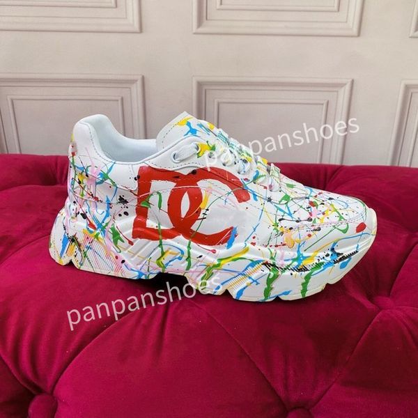 

brand womens designer leather lace-up sneakers fashion lady flat running letters shoes platform sneaker2023, Black
