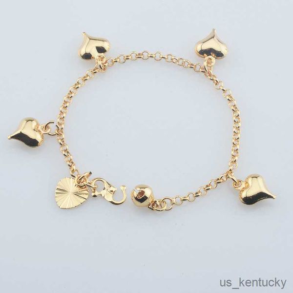 

charm bracelets 1pcs 3mm 12cm new baby kids toys gold color smoo heart bracelets link chain jewelry, Golden;silver