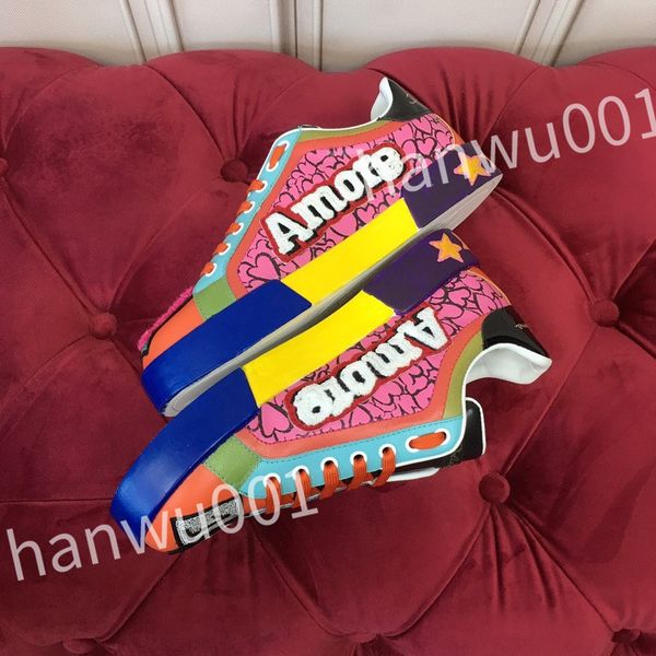 

designer flat sneaker trainer casual shoes canvas leather white letter fashion platform mens womens low sneakers, Black