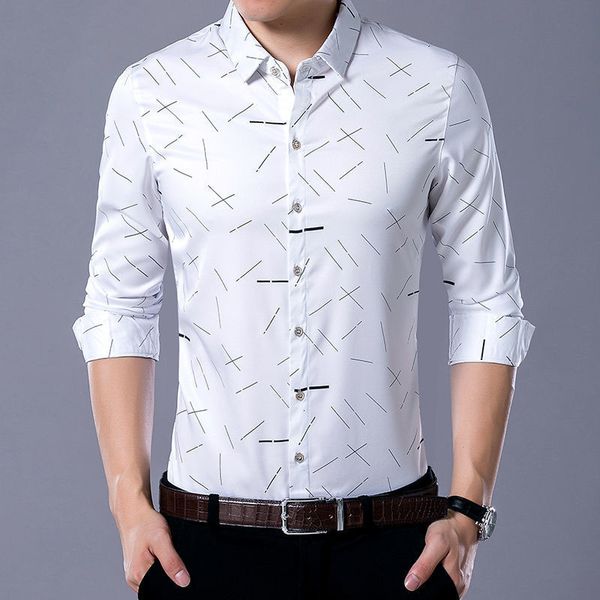 

men's casual shirts smart casual men striped smooth shirts streetwear fashion spring summer business male clothing quick-drying long sl, White;black