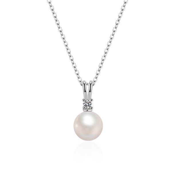 

designer jewelry necklace sterling silver s925v-shaped natural beaded pendant upscale ornaments holiday gifts