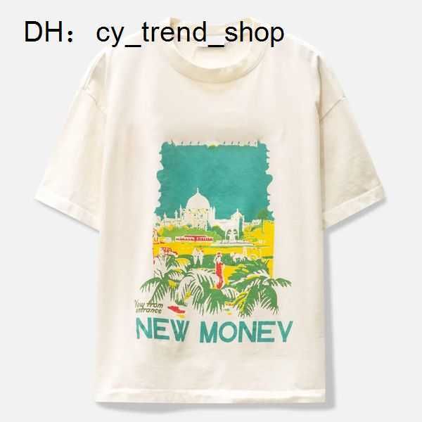 

23ss woman men's t-shirts vacation beach classic new money windowsil tee palace landscape printed short sleeve summer fashion high stre, White;black