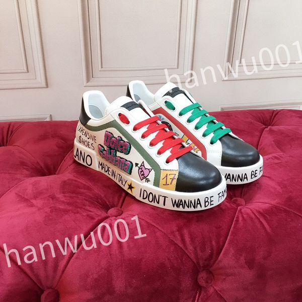 

2023 new luxury designer flat sneaker trainer casual shoes canvas leather white letter fashion platform mens womens low sneakers, Black