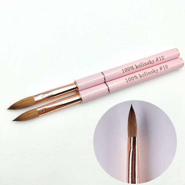 

nail brushes professional 100 kolinsky sable hair acrylic brush for manicure powder crimped size 8 10 12 230515, Yellow