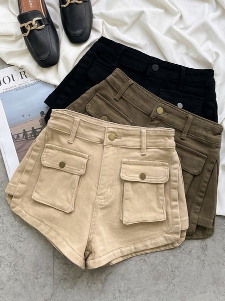 

women's shorts women's casual cargo short pants summer lady streetwear pockets shorts 230516, White;black