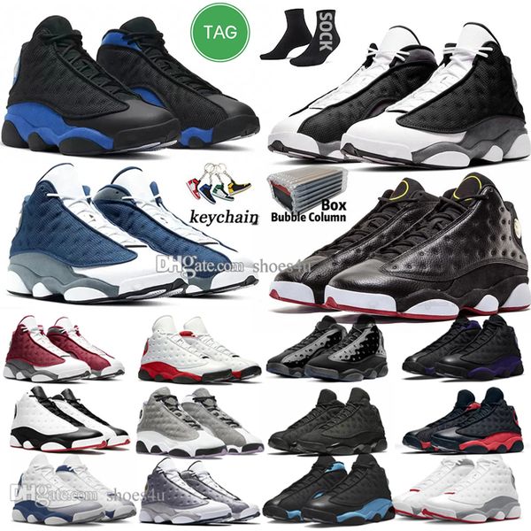 

13s men basketball shoes for women 13 black flint wheat wolf grey playoffs court purple french university blue bred houndstooth mens womens