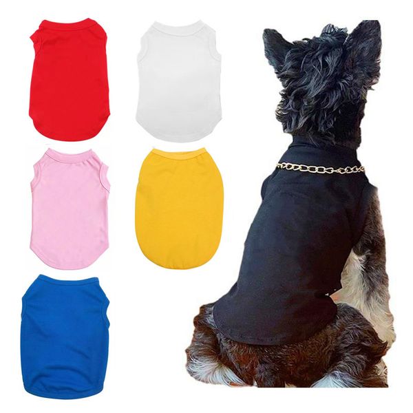 

Dog Shirts Pet Puppy Blank Clothes Summer Soft Dog T-Shirt Breathable Dog Plain Shirts Cotton Puppy Clothes Outfit for Most Dogs Cats, Colorful