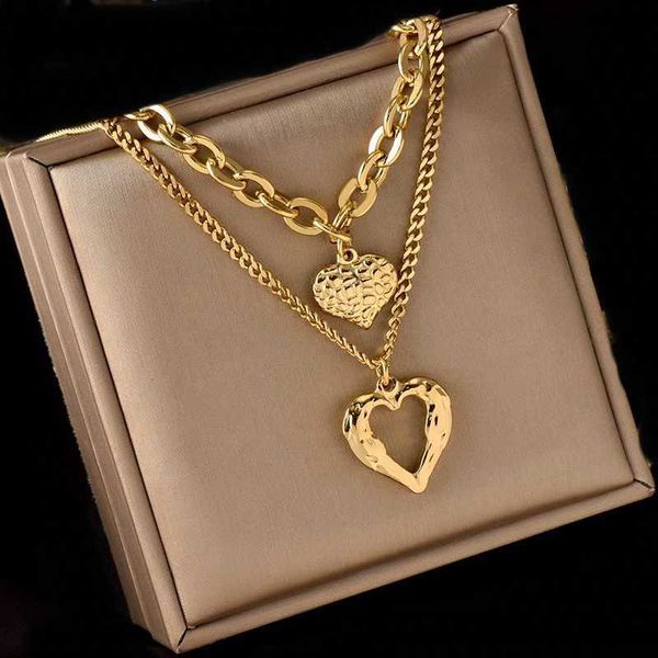 

pendant necklaces stainless steel small uneven folds love necklace sense party accessories non-fading high-quality gifts r230829, Silver