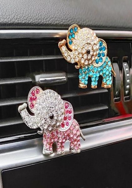 

diamond elephant bling car accessories interior crystal elephant car air freshener perfume clip auto smell aroma ornaments gift2016024